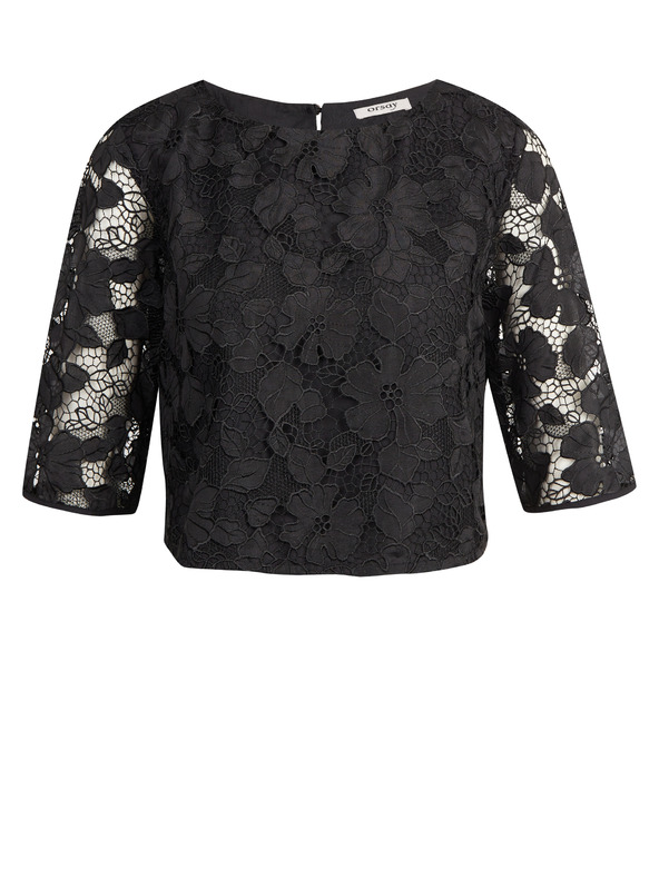 Orsay Črna ženska čipkasta bluza ORSAY