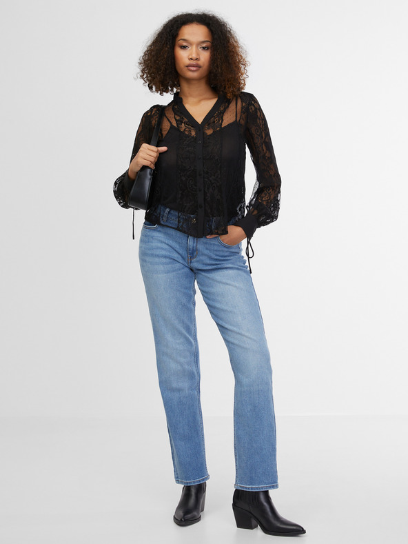 Orsay Črna ženska čipkasta bluza ORSAY