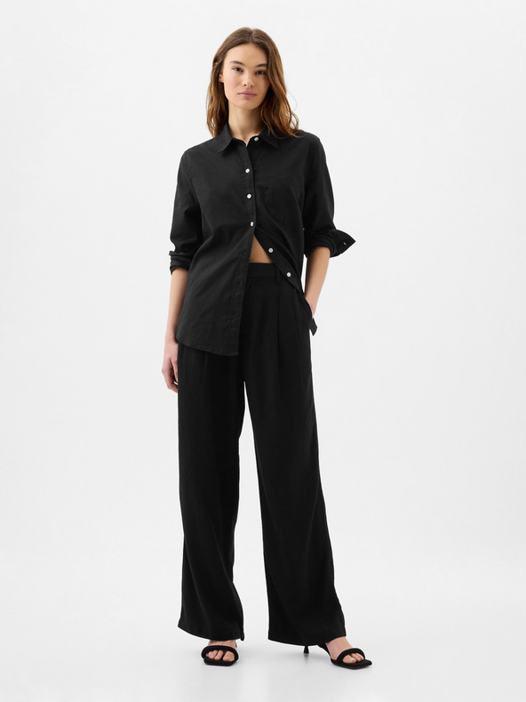 GAP Lanene hlače Wide-Leg GAP