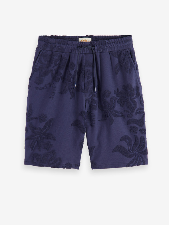 Scotch & Soda Temno modre moške kratke hlače Scotch & Soda Jacquard Towelling