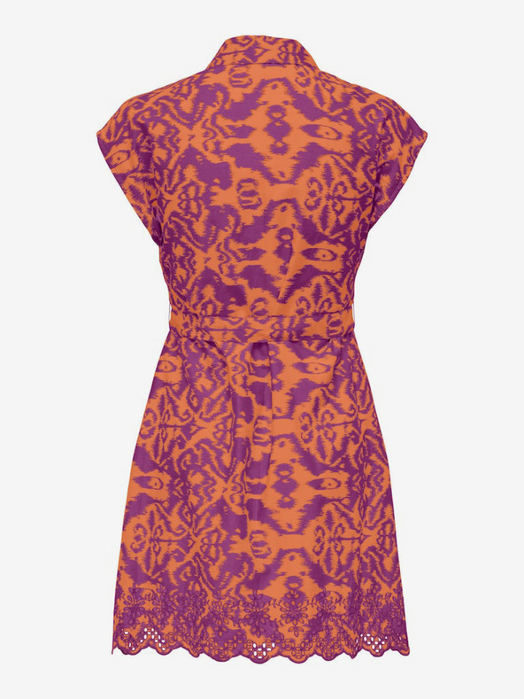 ONLY Oranžna in vijolična ženska srajčna obleka ONLY Lou