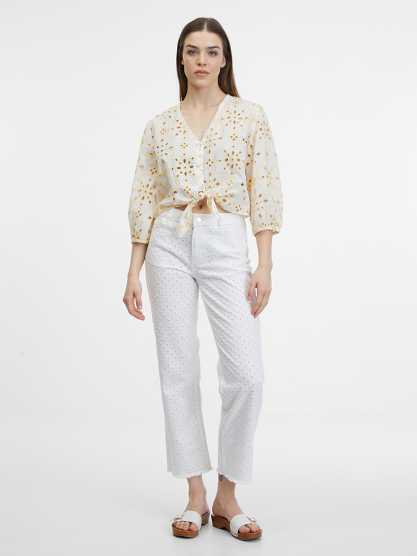 Orsay Rumeno-bela ženska bluza ORSAY