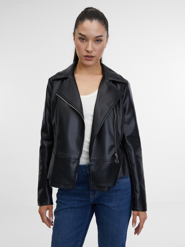 Orsay Črna ženska usnjena jakna ORSAY