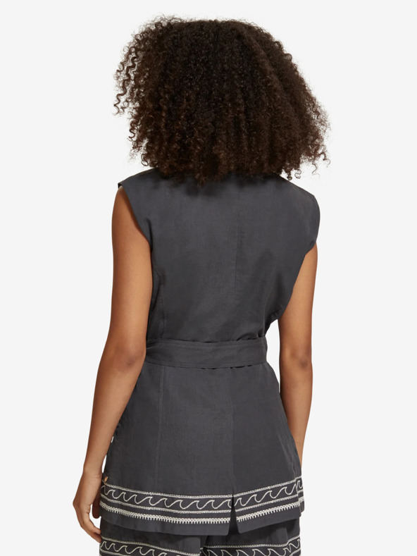 Scotch & Soda Scotch & Soda ženski telovnik iz sivega lanu