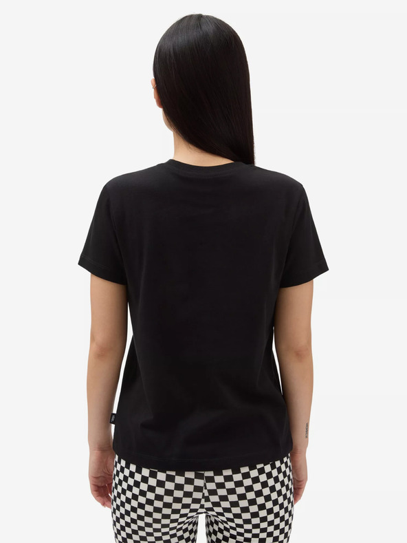 Vans Črna ženska majica s potiskom VANS Flying V Crew