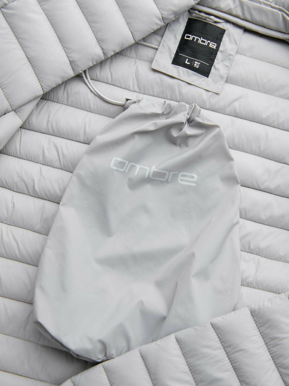 Ombre Clothing Svetlo siva moška lahka prešita jakna Ombre Clothing