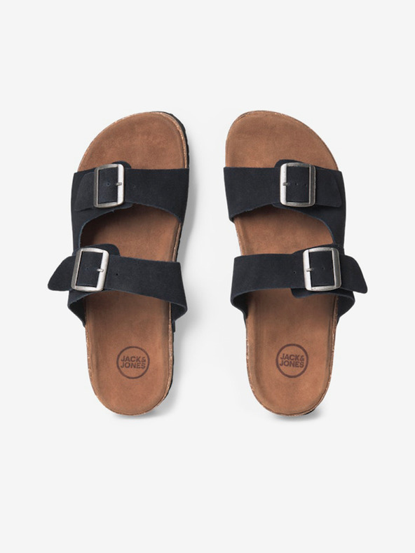 Jack & Jones Temno modri moški copati Jack & Jones Louis iz semiša