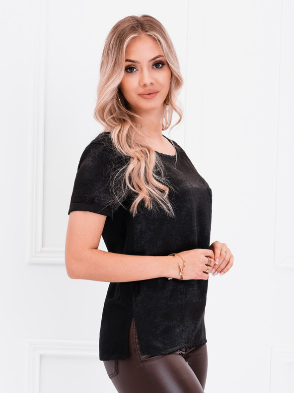 Edoti Črna ženska majica z žepom Edoti