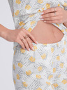 Edoti Edoti Bela in rumena ženska pižama s cvetličnim potiskom