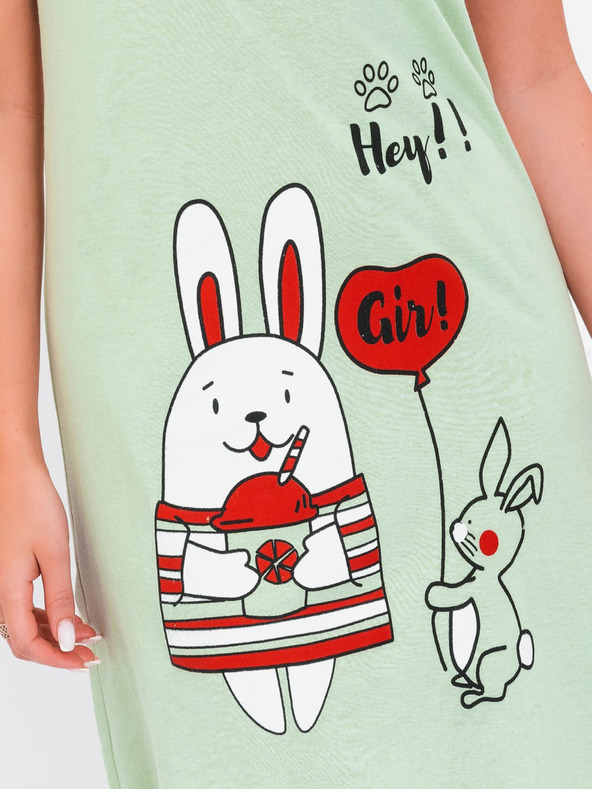 Edoti Svetlo zelena ženska nočna srajca s potiskom Edoti