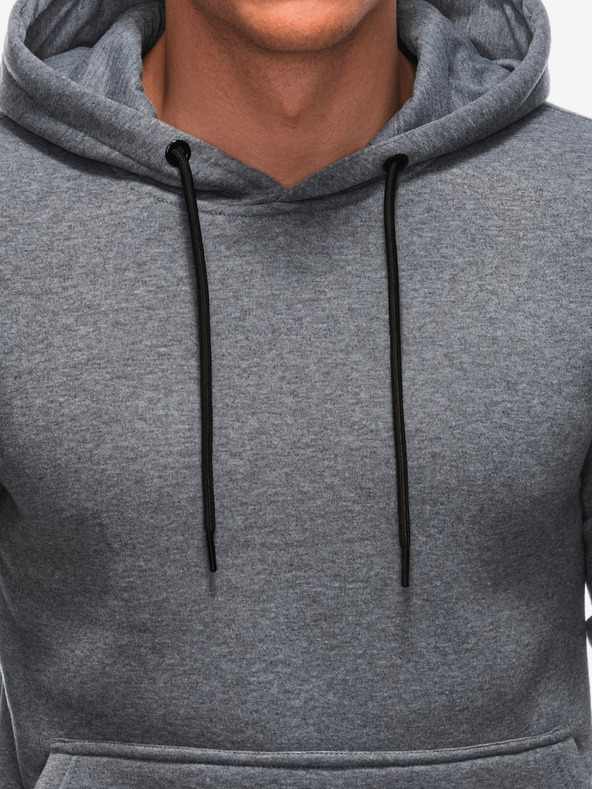 Edoti Temno siva moška osnovna jopa s kapuco Edoti