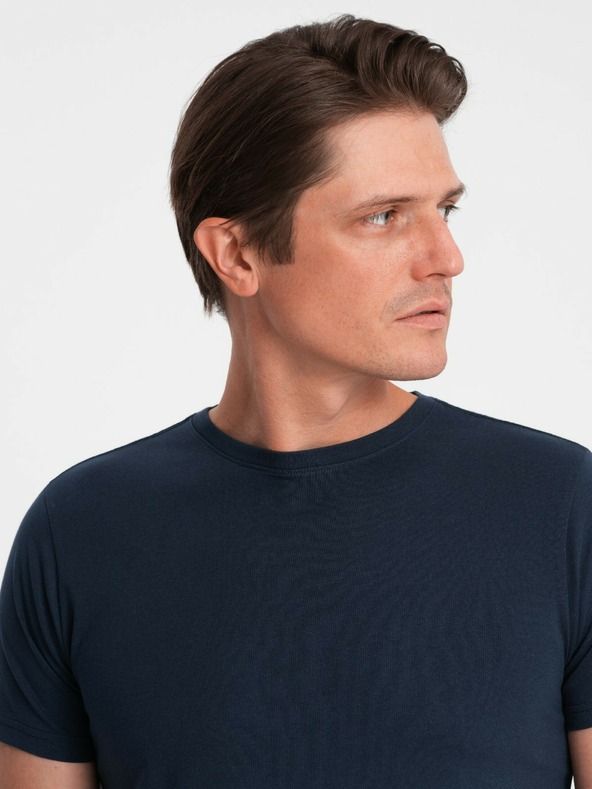 Ombre Clothing Temno modra moška osnovna majica Ombre Clothing