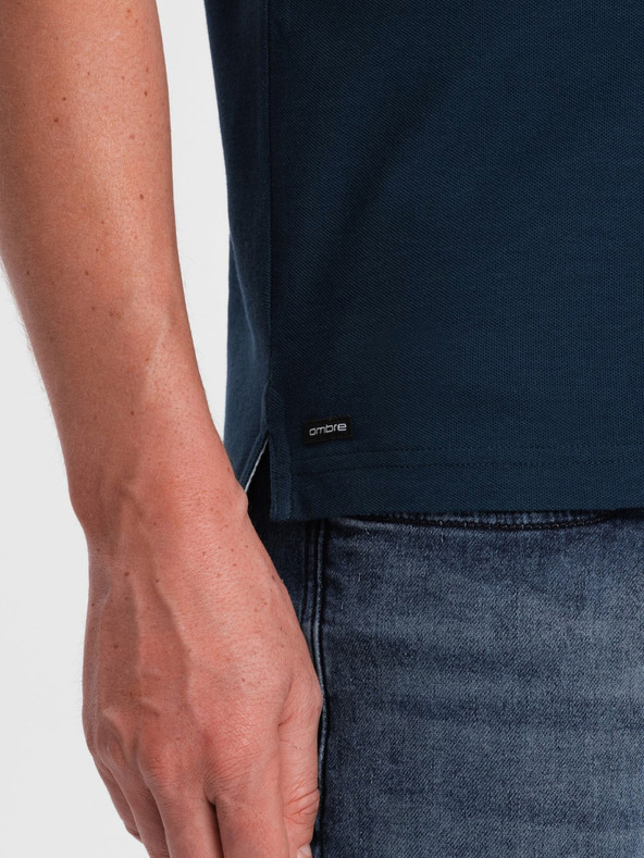 Ombre Clothing Temno modra moška polo majica Ombre Clothing