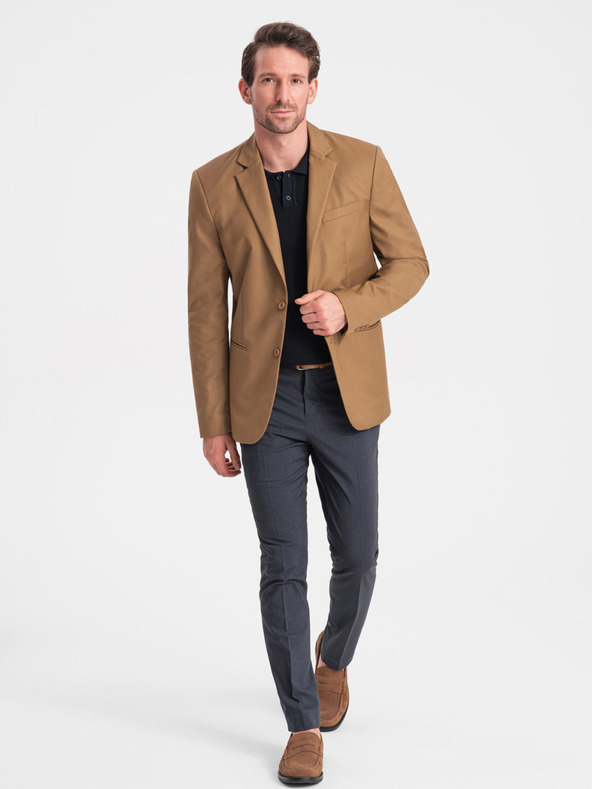 Ombre Clothing Svetlo rjava moška jakna Ombre oblačila