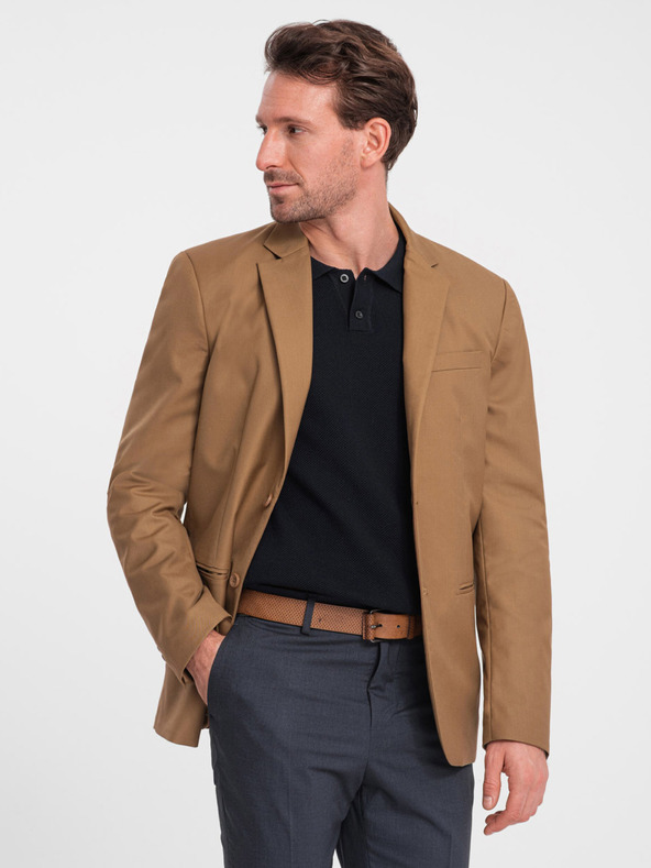 Ombre Clothing Svetlo rjava moška jakna Ombre oblačila