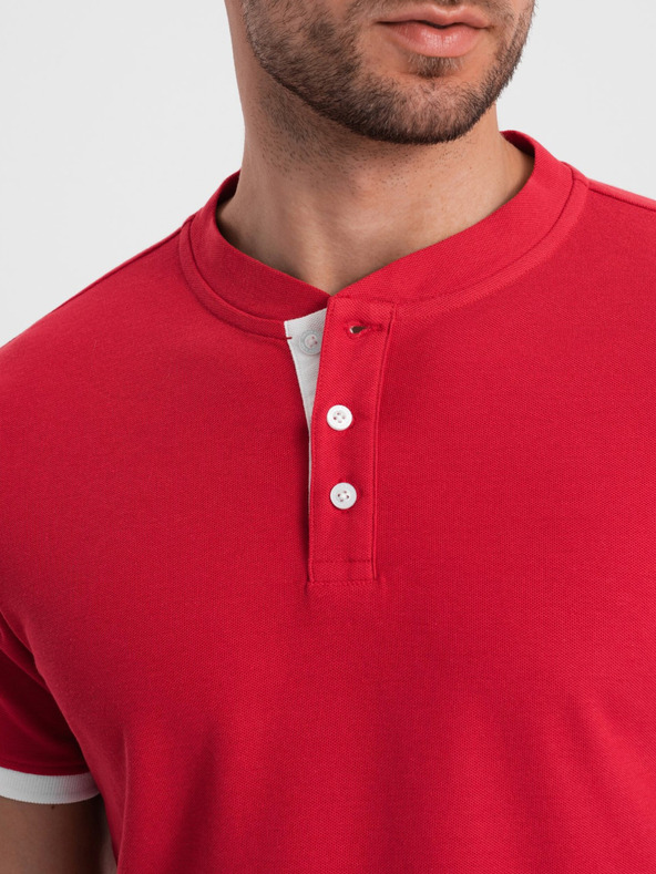 Ombre Clothing Rdeča moška polo majica Ombre Clothing