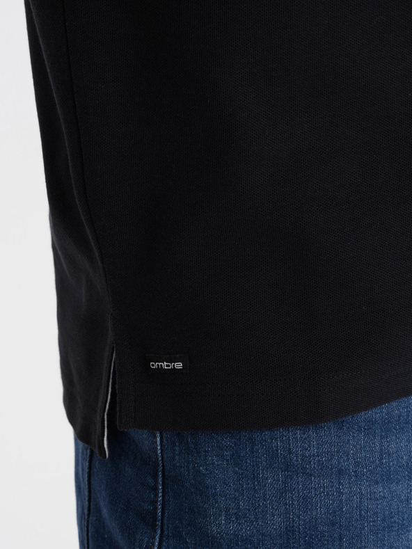 Ombre Clothing Črna moška polo majica Ombre oblačila