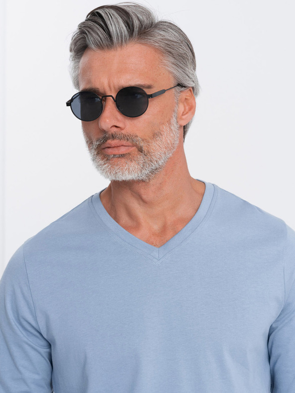 Ombre Clothing Svetlo modra moška osnovna majica Ombre Clothing