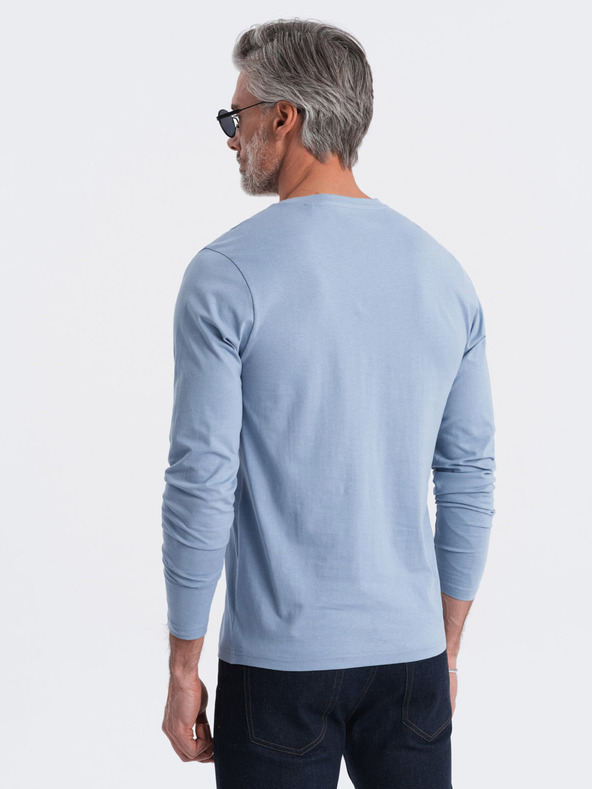 Ombre Clothing Svetlo modra moška osnovna majica Ombre Clothing