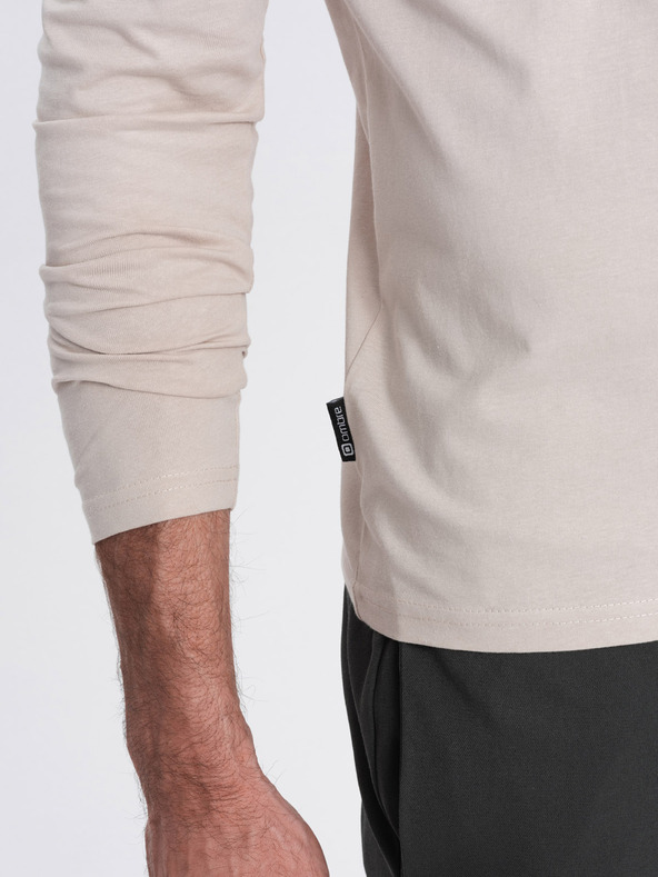 Ombre Clothing Bež moška osnovna majica Ombre Clothing