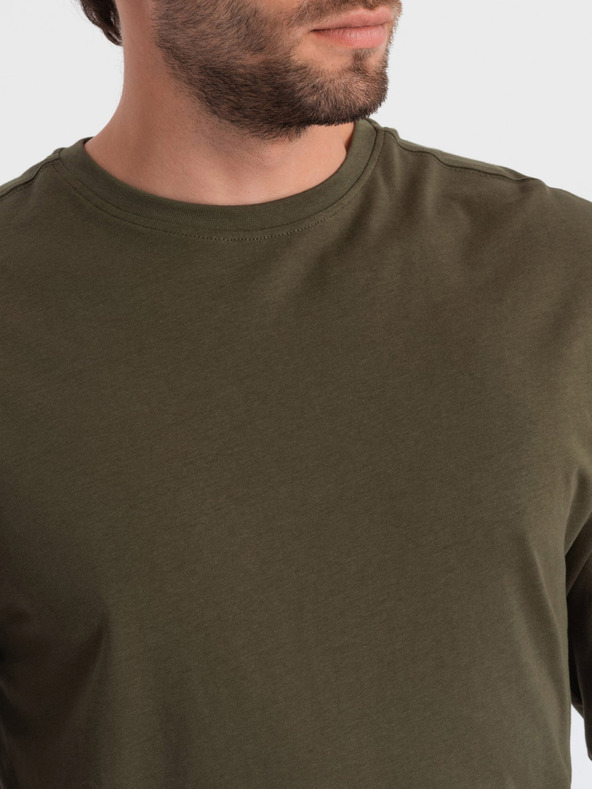 Ombre Clothing Kaki moška osnovna majica Ombre Clothing
