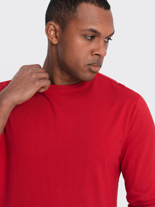 Ombre Clothing Rdeča moška osnovna majica Ombre Clothing