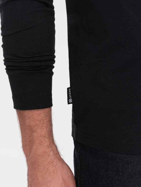 Ombre Clothing Črna moška osnovna majica Ombre Clothing