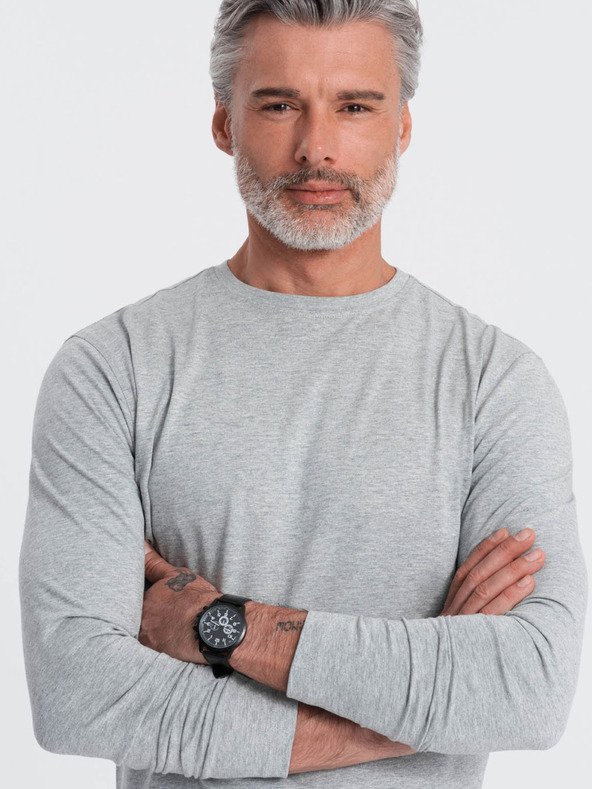 Ombre Clothing Siva moška osnovna majica Ombre Clothing