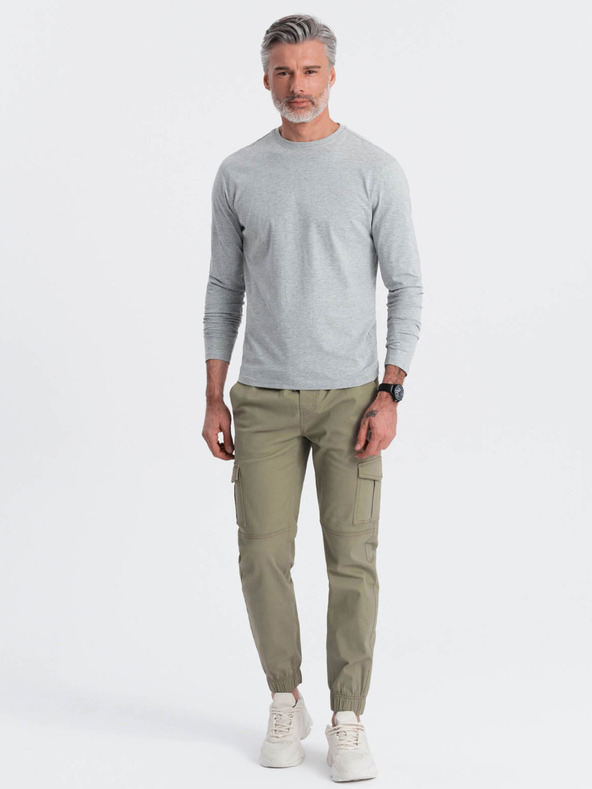 Ombre Clothing Siva moška osnovna majica Ombre Clothing