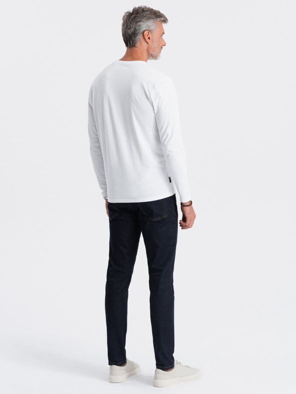 Ombre Clothing Bela moška osnovna majica Ombre oblačila