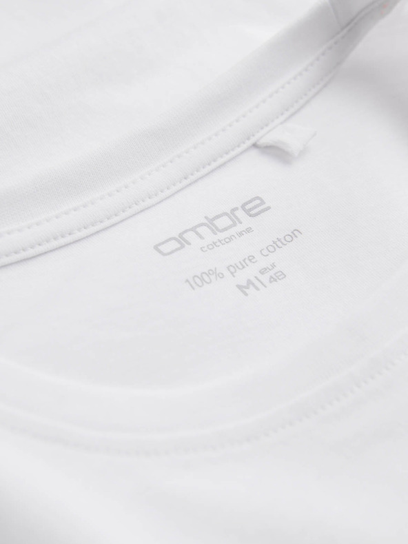 Ombre Clothing Bela moška osnovna majica Ombre oblačila