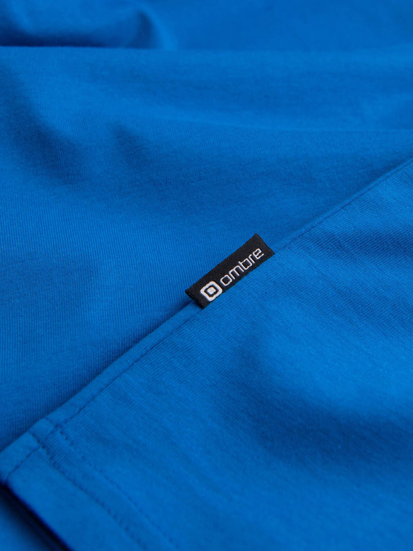 Ombre Clothing Modra moška osnovna majica Ombre Clothing