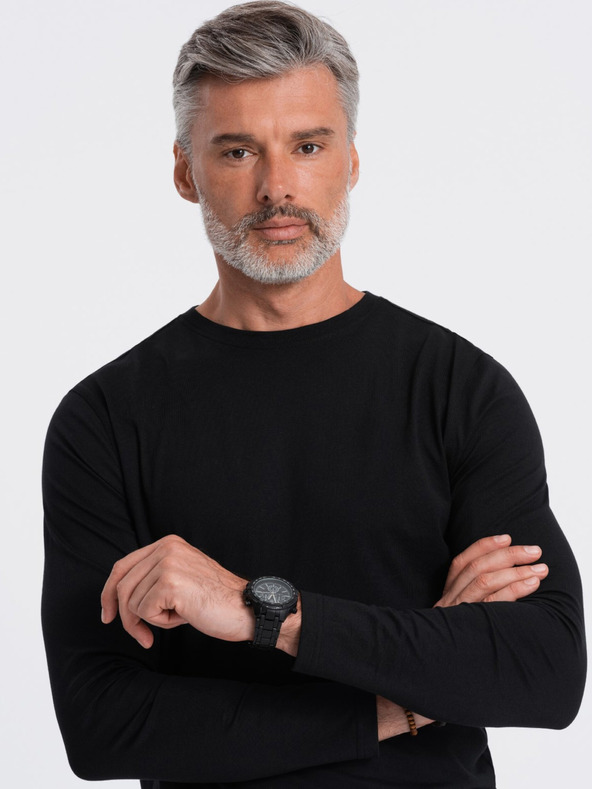 Ombre Clothing Črna moška osnovna majica Ombre Clothing