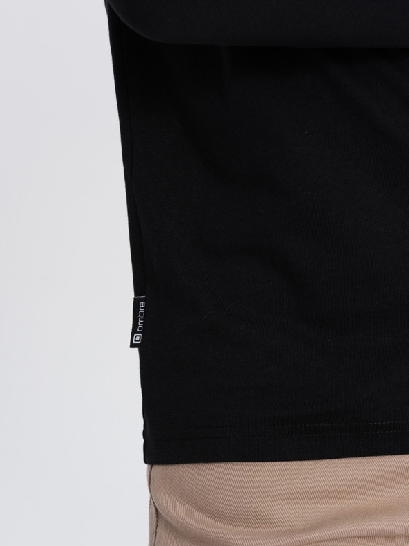 Ombre Clothing Črna moška osnovna majica Ombre Clothing