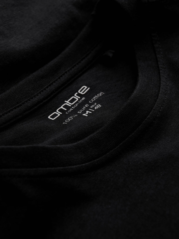Ombre Clothing Črna moška osnovna majica Ombre Clothing