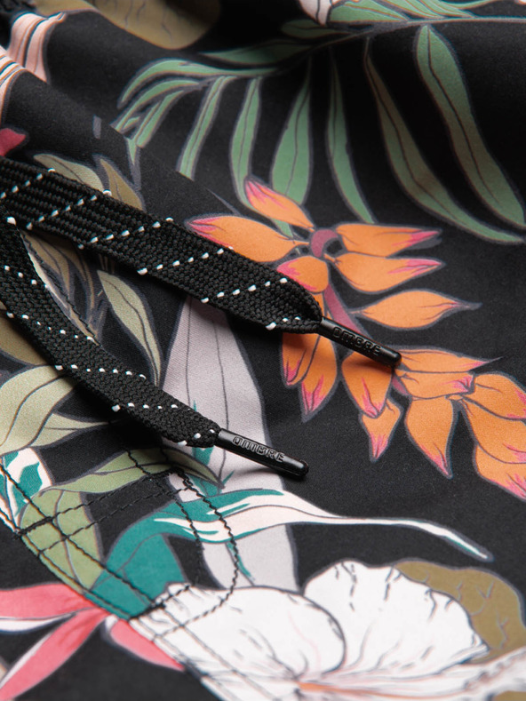 Ombre Clothing Moške črno-zelene tropske vzorčaste kopalke Ombre Clothing