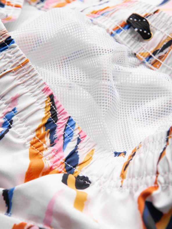 Ombre Clothing Oranžno-bele moške vzorčaste kopalke Ombre Clothing