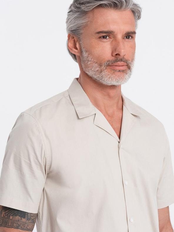 Ombre Clothing Kremasta moška majica s kratkimi rokavi Ombre oblačila