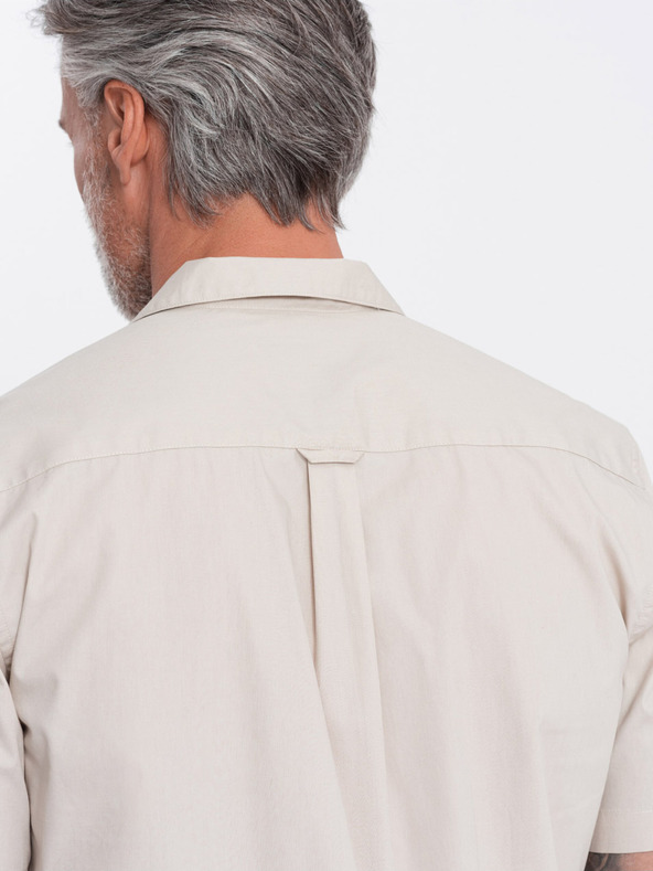 Ombre Clothing Kremasta moška majica s kratkimi rokavi Ombre oblačila