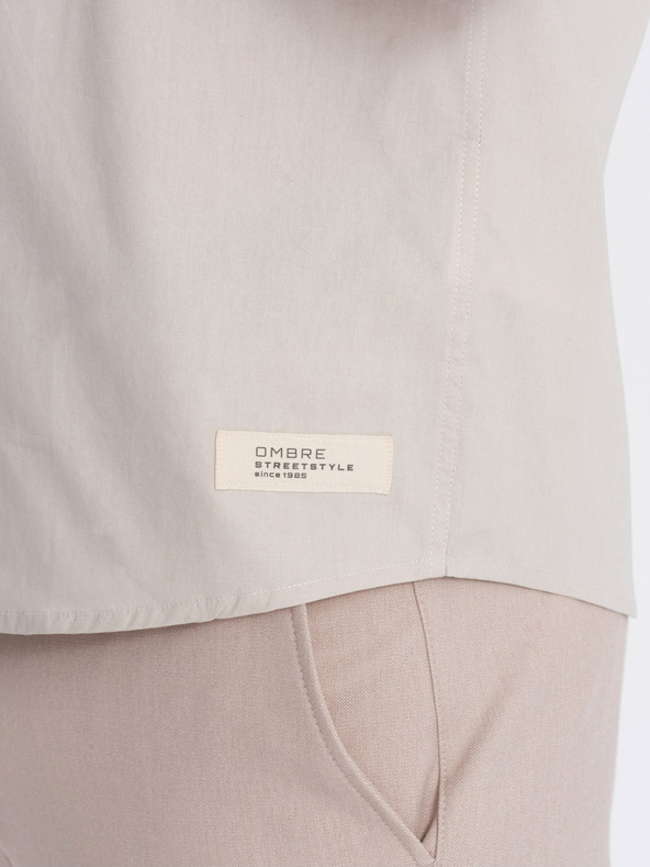 Ombre Clothing Kremasta moška majica s kratkimi rokavi Ombre oblačila