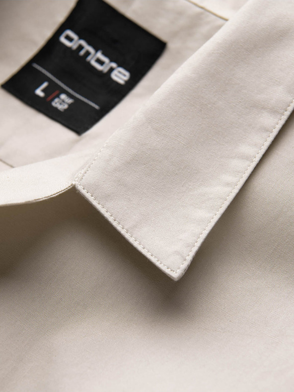 Ombre Clothing Kremasta moška majica s kratkimi rokavi Ombre oblačila