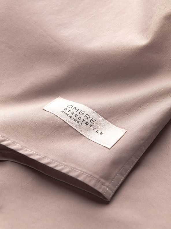 Ombre Clothing Svetlo rjava moška majica s kratkimi rokavi Ombre Clothing