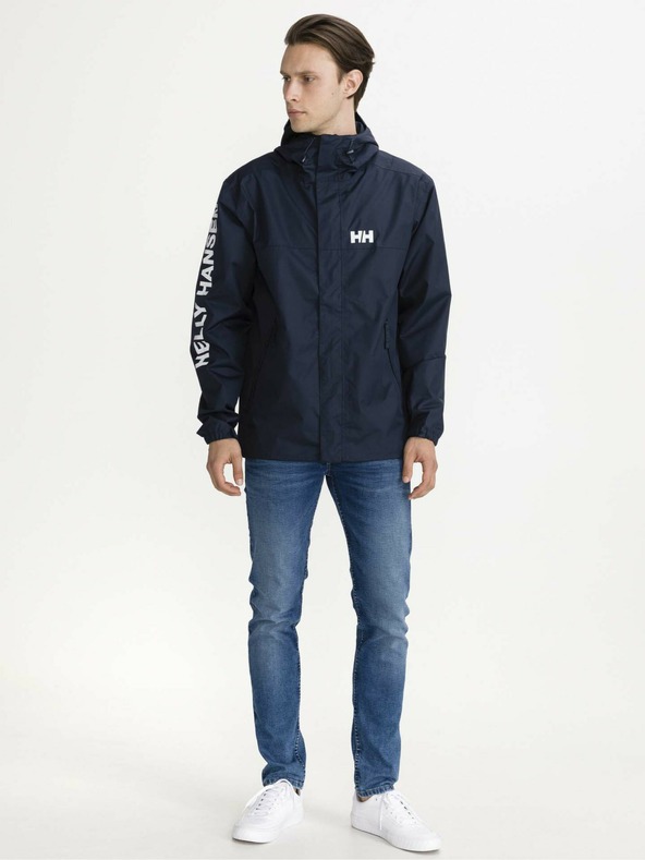 Helly Hansen Temno modra moška nepremočljiva lahka jakna s kapuco HELLY HANSEN Ervik