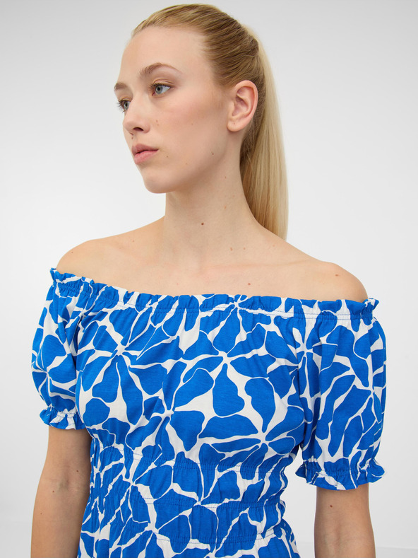 Orsay Modra ženska obleka do kolen ORSAY