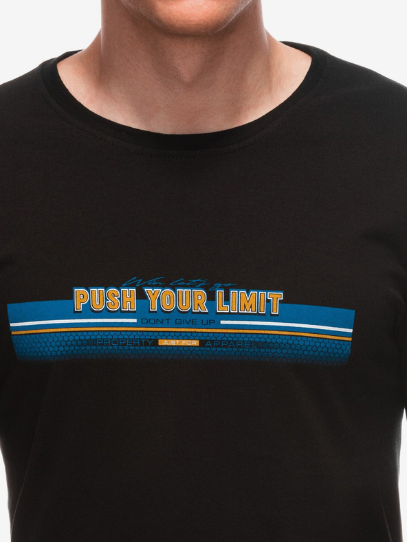 Edoti Črna moška majica s potiskom Edoti