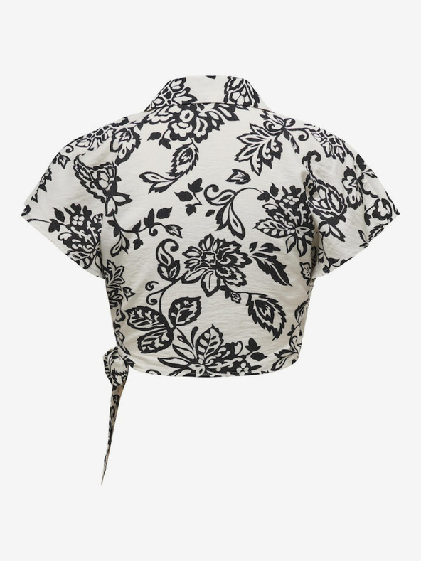 ONLY Črno-kremasta ženska zavita bluza ONLY Kiera