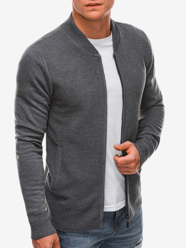 Edoti Siva moška jopica z zadrgo Edoti