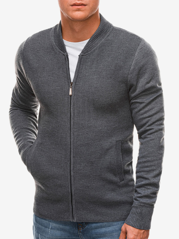 Edoti Siva moška jopica z zadrgo Edoti