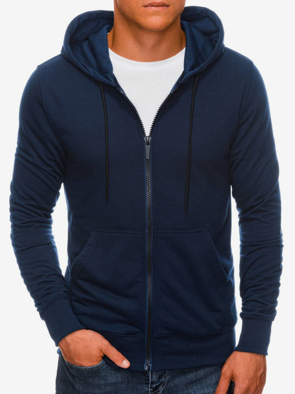 Edoti Temno modra moška jopa s kapuco na zadrgo Edoti