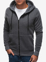 Edoti Temno siva moška jopa s kapuco na zadrgo Edoti